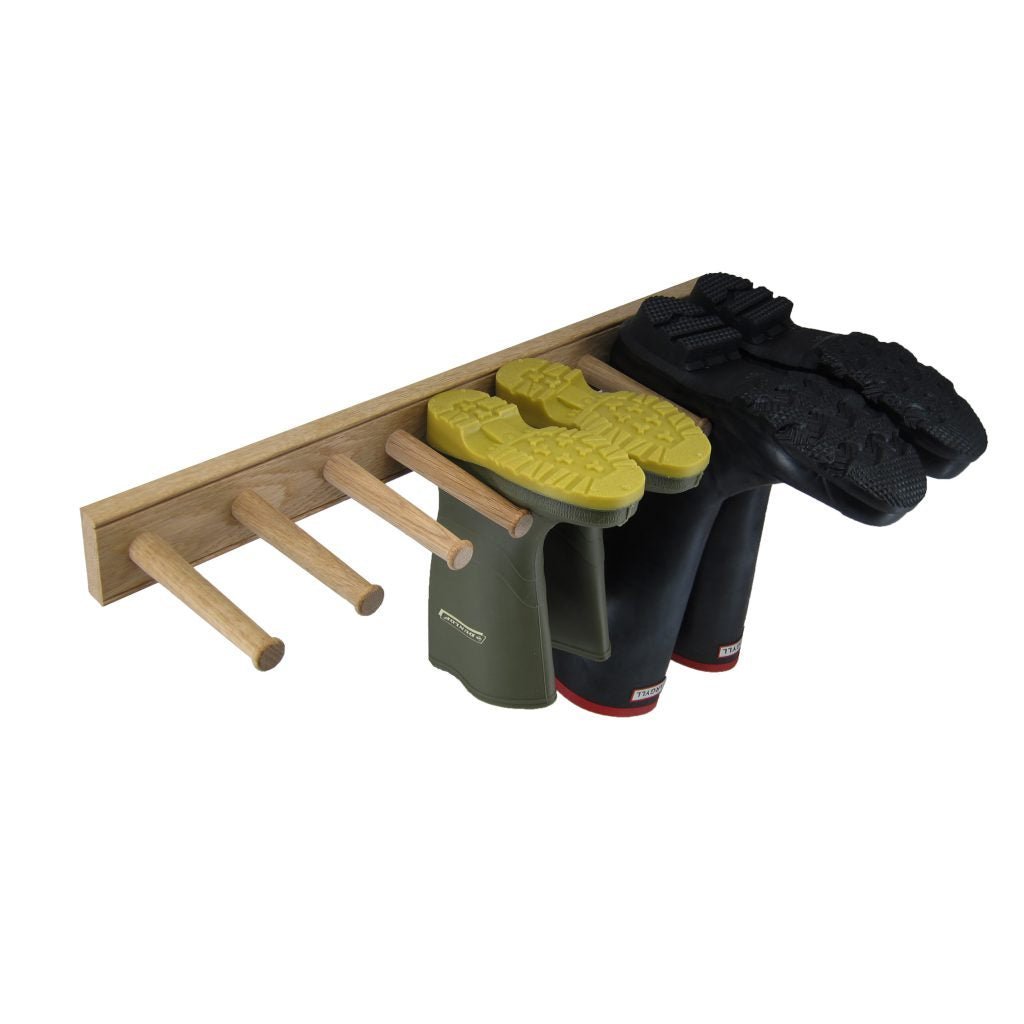 English Wellington Boot Rack - Solid White Oak (3 - Pair) - Napa Valley Wildflower Co.