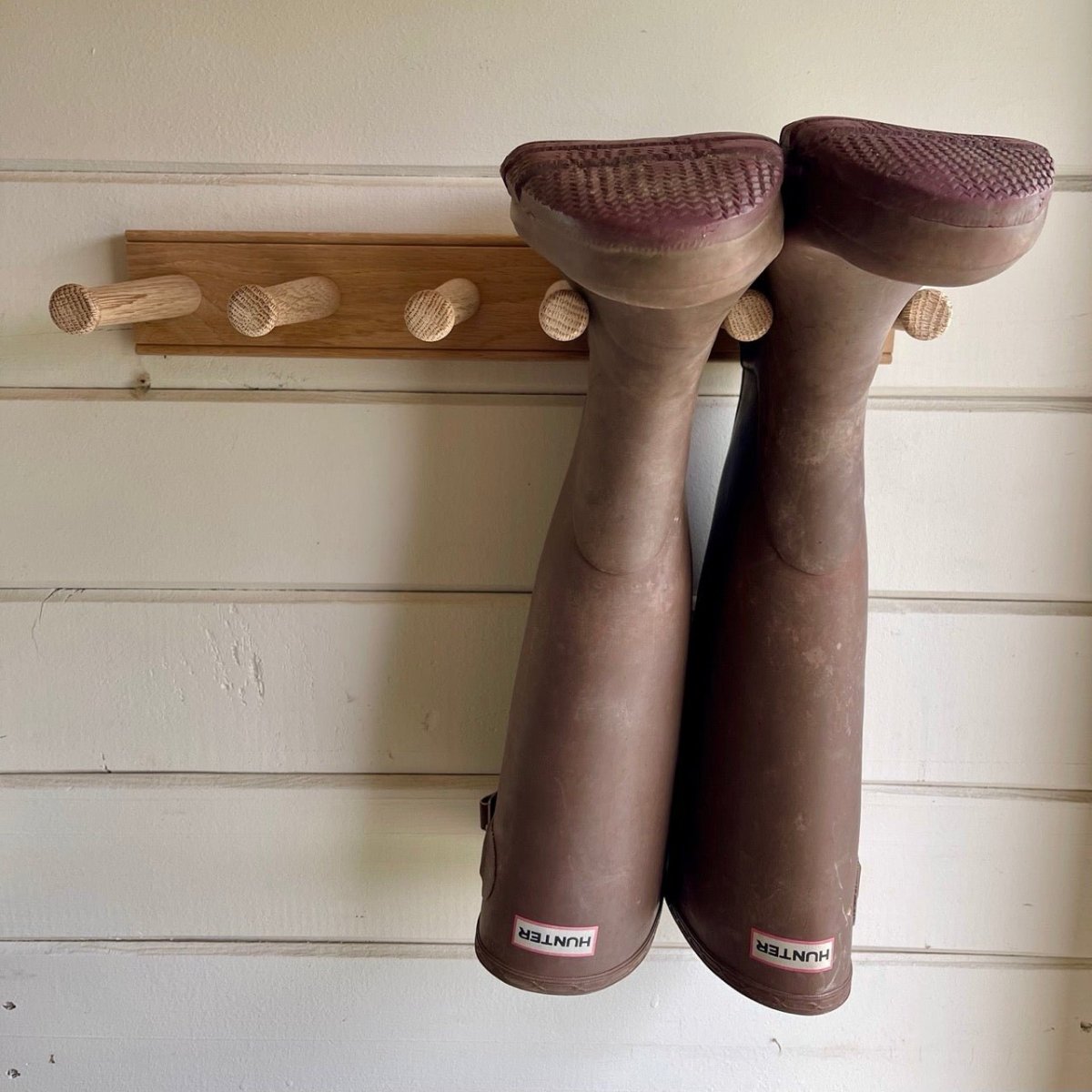 English Wellington Boot Rack - White Oak 2 Pair - Napa Valley Wildflower Co.