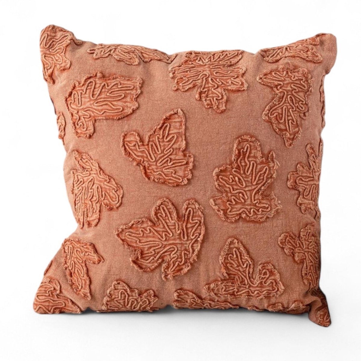 Fall Leaf Orange Stonewashed Throw Pillow - Napa Valley Wildflower Co.