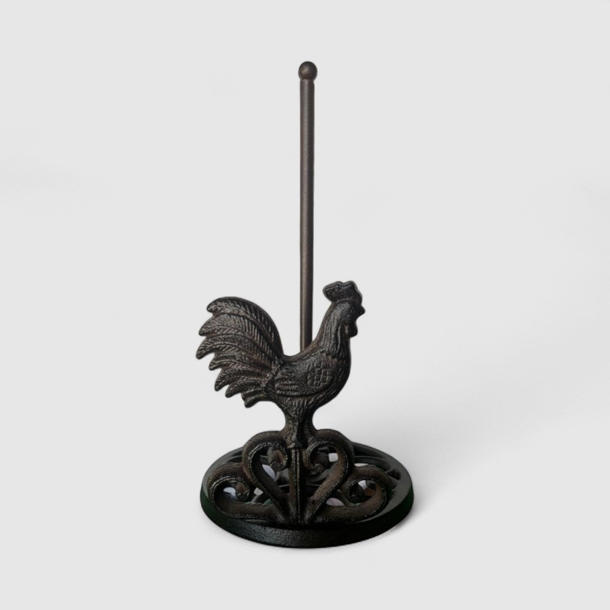 Farmhouse Cast Iron Rooster Paper Towel Holder | Rustic Kitchen Dispenser - Napa Valley Wildflower Co.