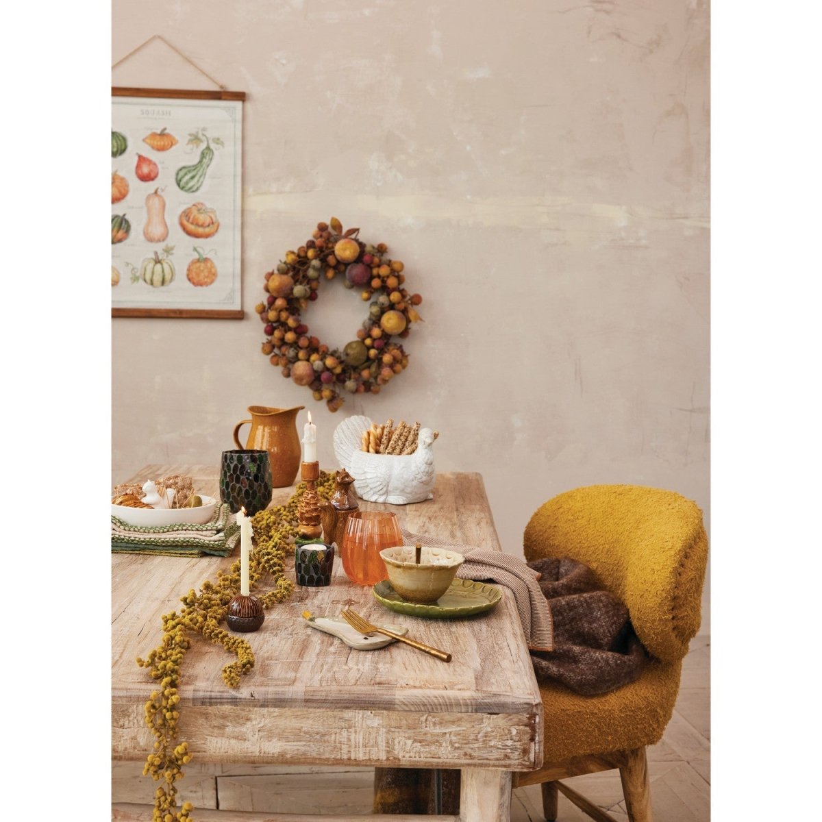 Faux Apples & Berries Autumn Wreath - Napa Valley Wildflower Co.