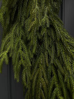 Faux Norfolk Pine Wreath with Red Velvet Bow - Napa Valley Wildflower Co.