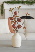 Faux Pomegranate Stem with Leaves - Napa Valley Wildflower Co.