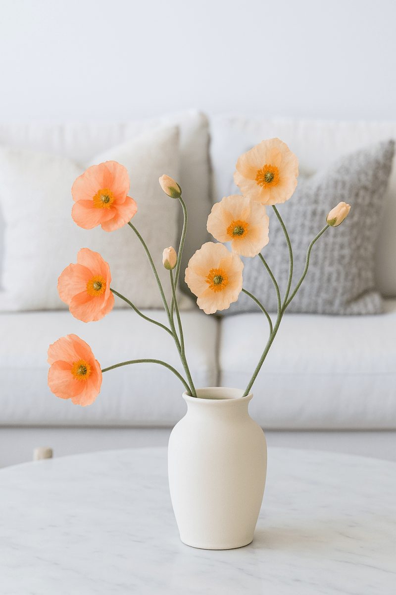 Faux Poppy Flower Pick | 2 Colors - Napa Valley Wildflower Co.