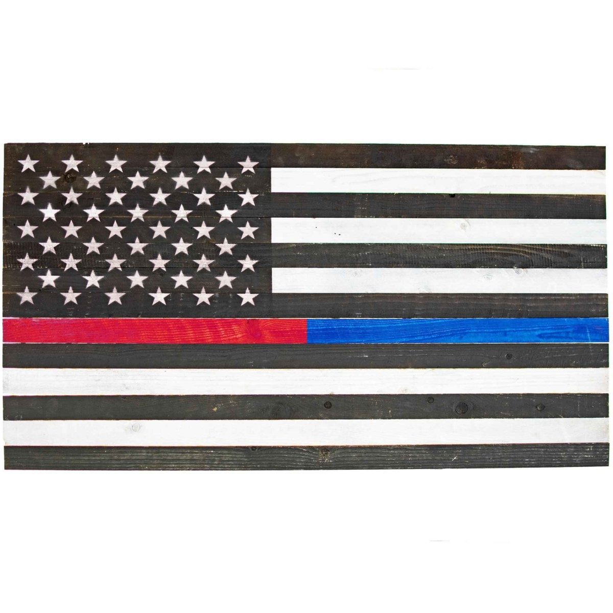 Firefighter & Police Redwood American Flag - Napa Valley Wildflower Co.