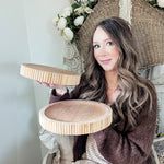 Fluted Wooden Display Trays, Set of Two - Napa Valley Wildflower Co.