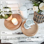 Fluted Wooden Display Trays, Set of Two - Napa Valley Wildflower Co.