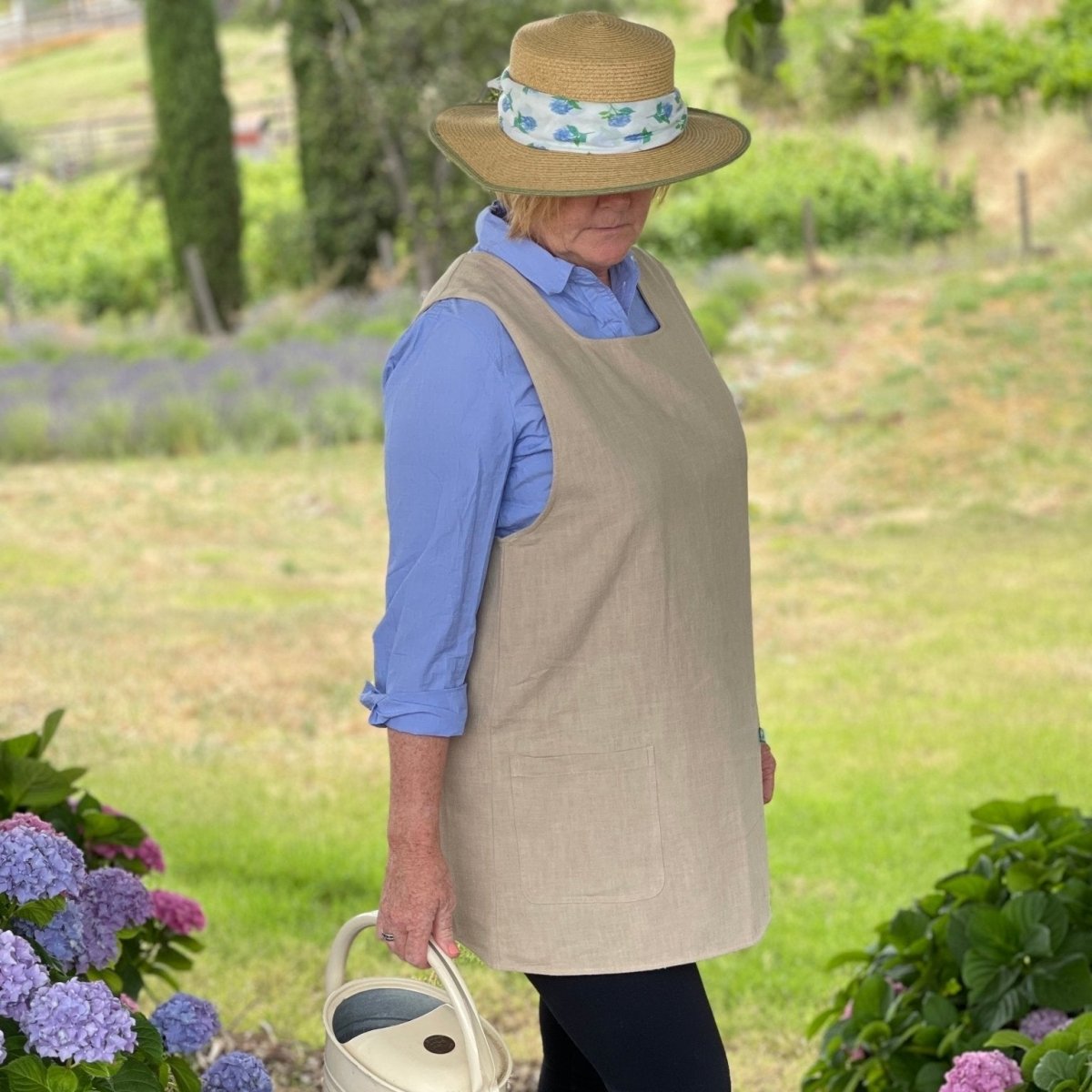 French Style Linen Crossback Apron - Napa Valley Wildflower Co.