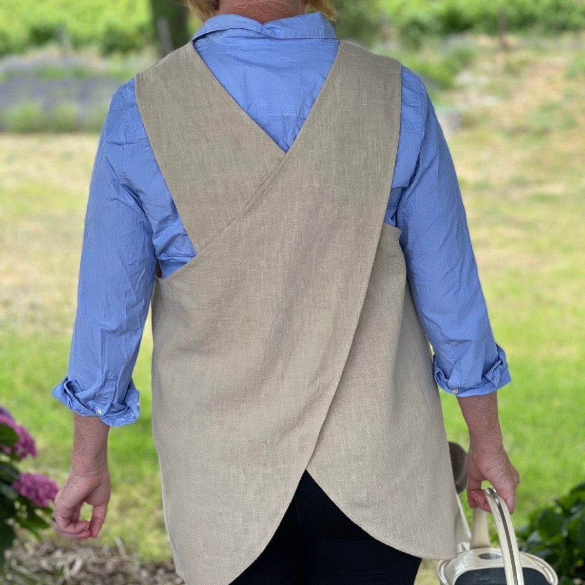French Style Linen Crossback Apron - Napa Valley Wildflower Co.