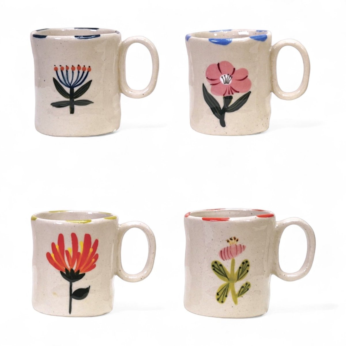 Hand - Painted Ceramic Petite Floral Mug | 4 Styles - Napa Valley Wildflower Co.
