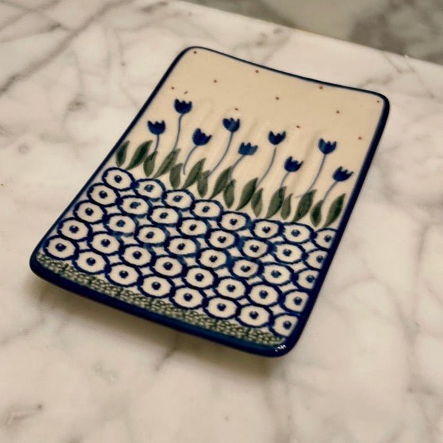 Hand - painted Polish Floral Ceramic Soap Dish - Flower Meadow - Napa Valley Wildflower Co.