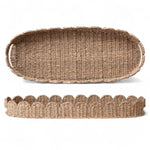 Hand - Woven Bankuan Scalloped Tray with Handles - Napa Valley Wildflower Co.