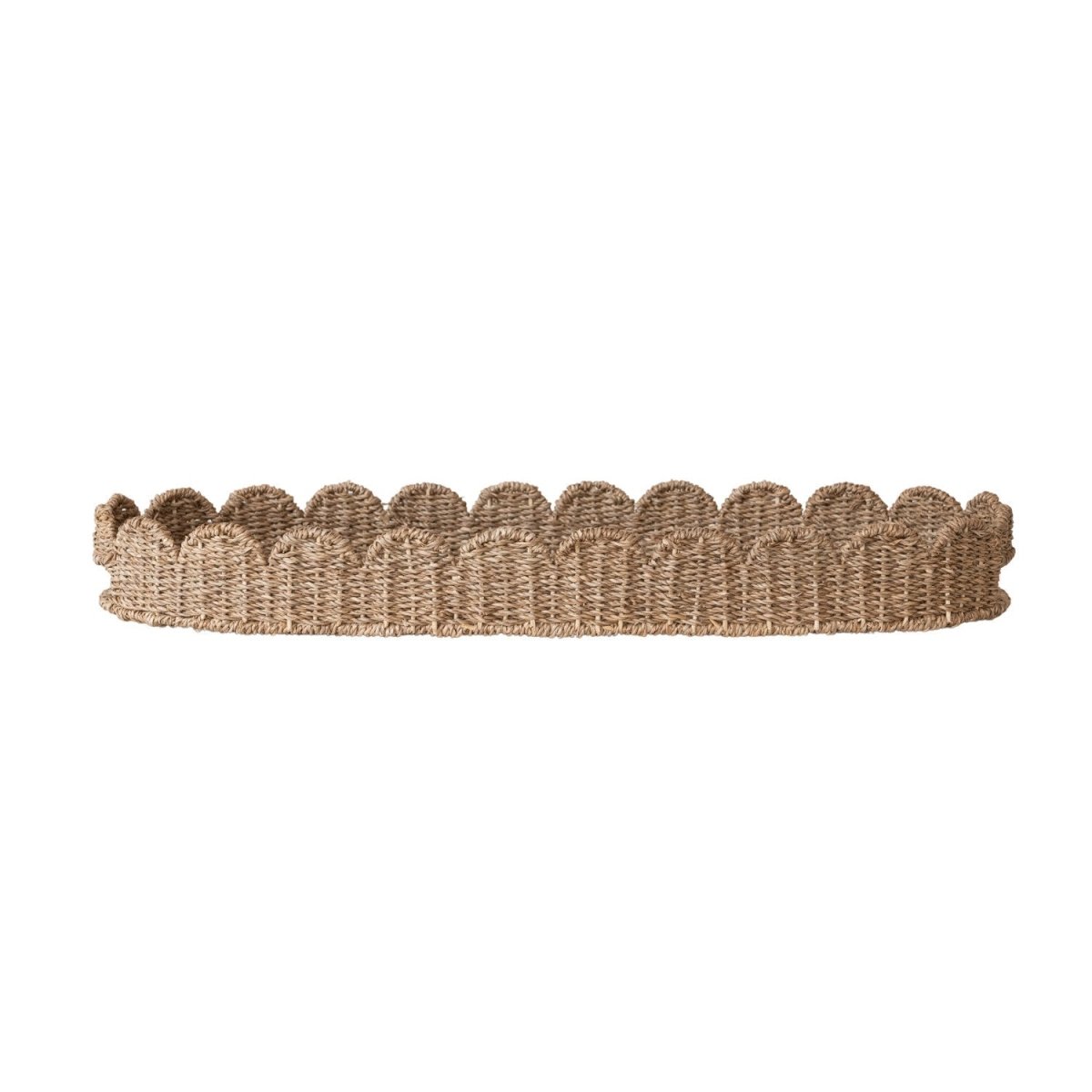 Hand - Woven Bankuan Scalloped Tray with Handles - Napa Valley Wildflower Co.