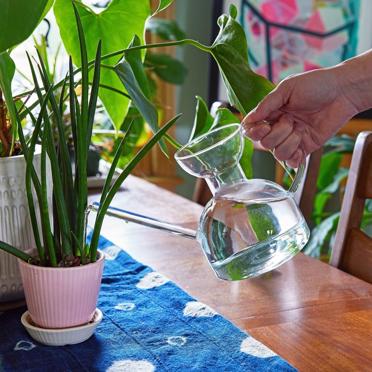 Handcrafted Borosilicate Glass Watering Can - Napa Valley Wildflower Co.