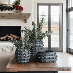 Handcrafted Textured Outdoor Matte Black Planters, Set of 3 - Napa Valley Wildflower Co.