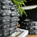 Handcrafted Textured Outdoor Matte Black Planters, Set of 3 - Napa Valley Wildflower Co.
