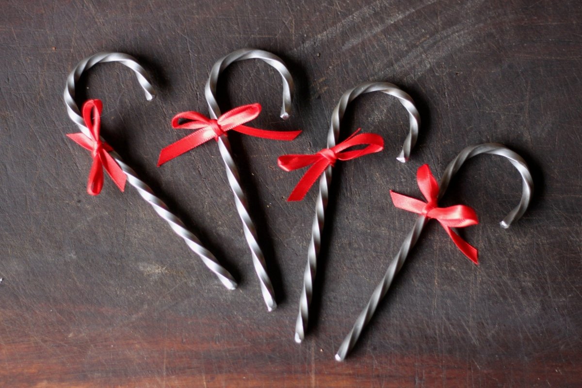 Handcrafted Twisted Steel Candy Cane Ornaments - Napa Valley Wildflower Co.