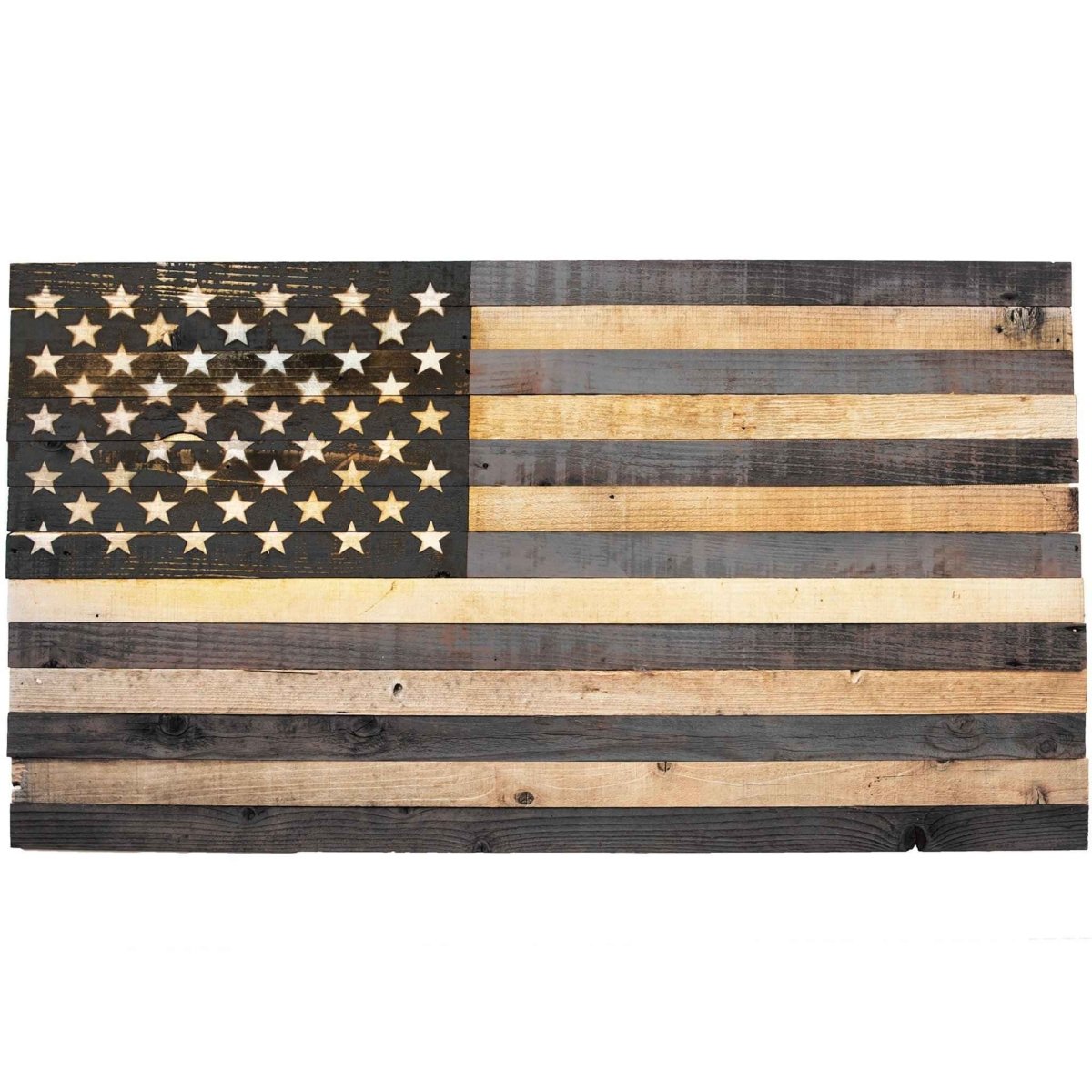 Handmade Black & Wood American Flag - Napa Valley Wildflower Co.
