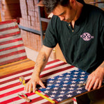 Handmade Wooden American Flag – 27x48 Rustic Reclaimed Redwood Wall Decor (Indoor/Outdoor) - Napa Valley Wildflower Co.