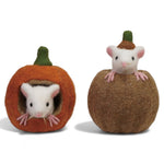 Handmade Wool Felt Pumpkin with Mouse | 2 Styles - Napa Valley Wildflower Co.