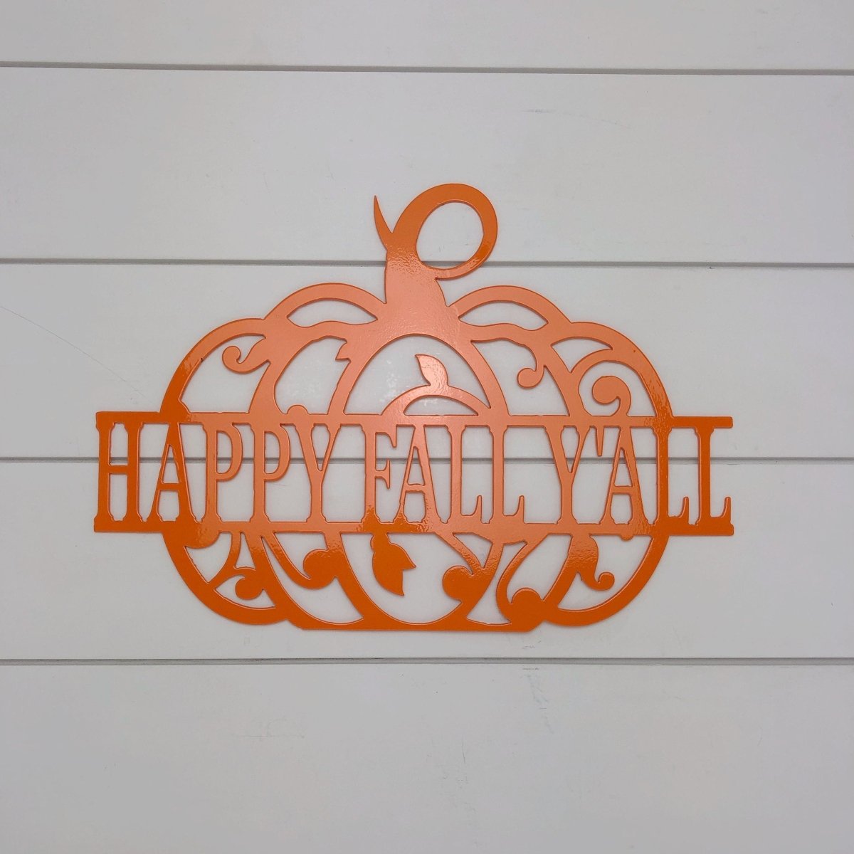Happy Fall Y'all Pumpkin Metal Sign - Napa Valley Wildflower Co.