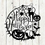 Happy Halloween Web Metal Garden Yard Sign - Napa Valley Wildflower Co.