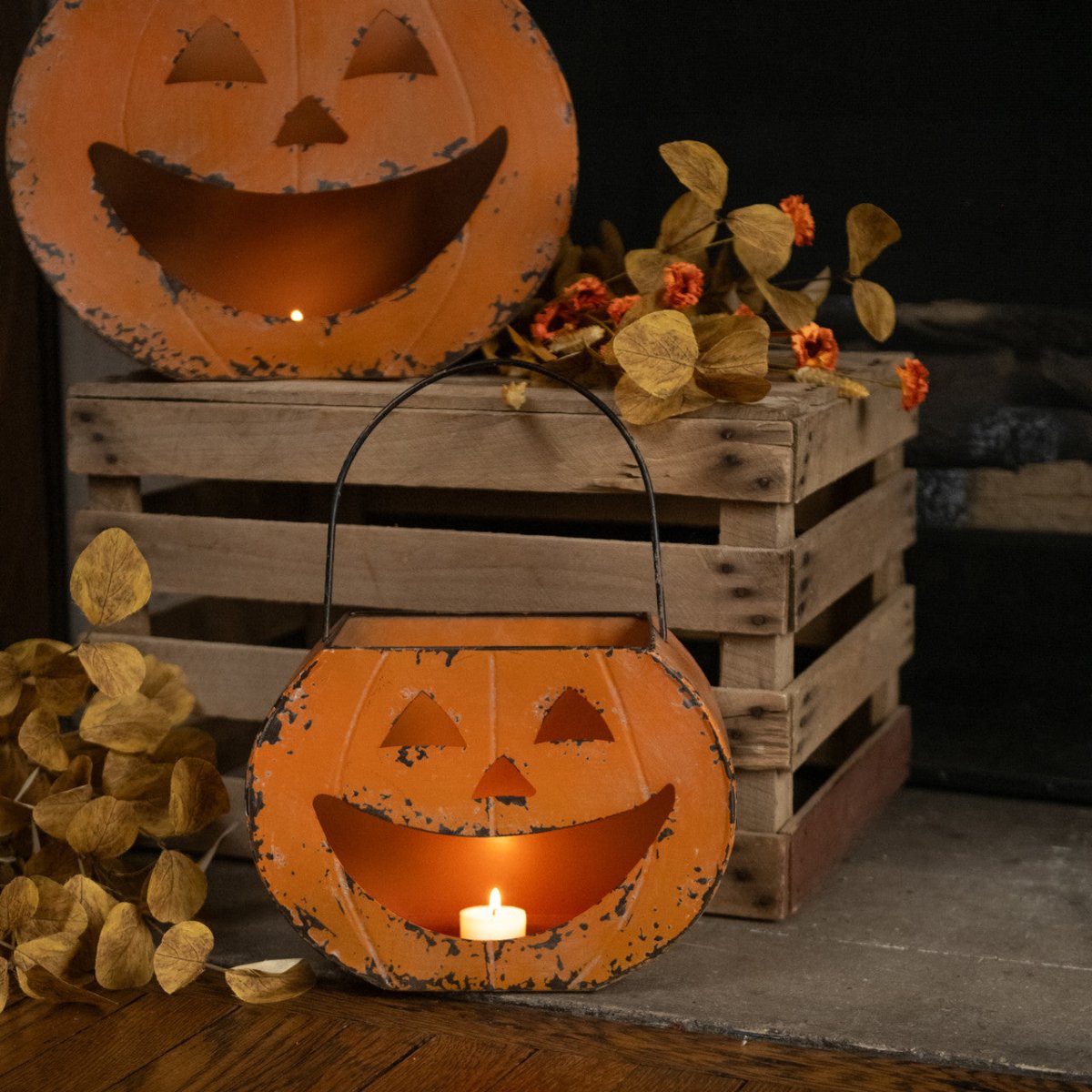 Happy Jack - O' - Lantern Metal Bucket: New for 2025 - Napa Valley Wildflower Co.