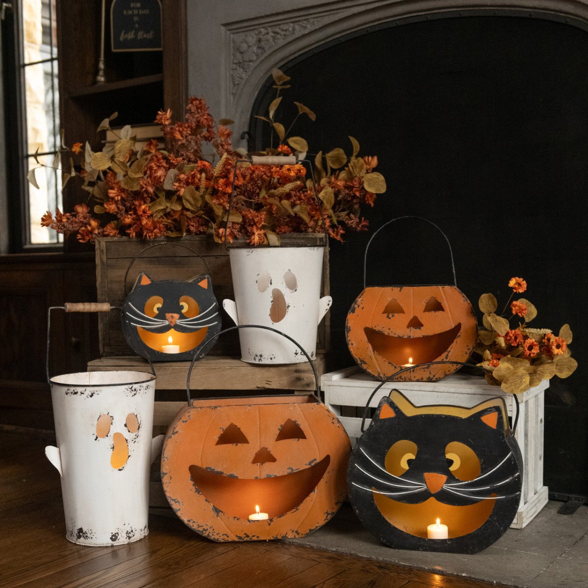 Happy Jack - O' - Lantern Metal Bucket: New for 2025 - Napa Valley Wildflower Co.