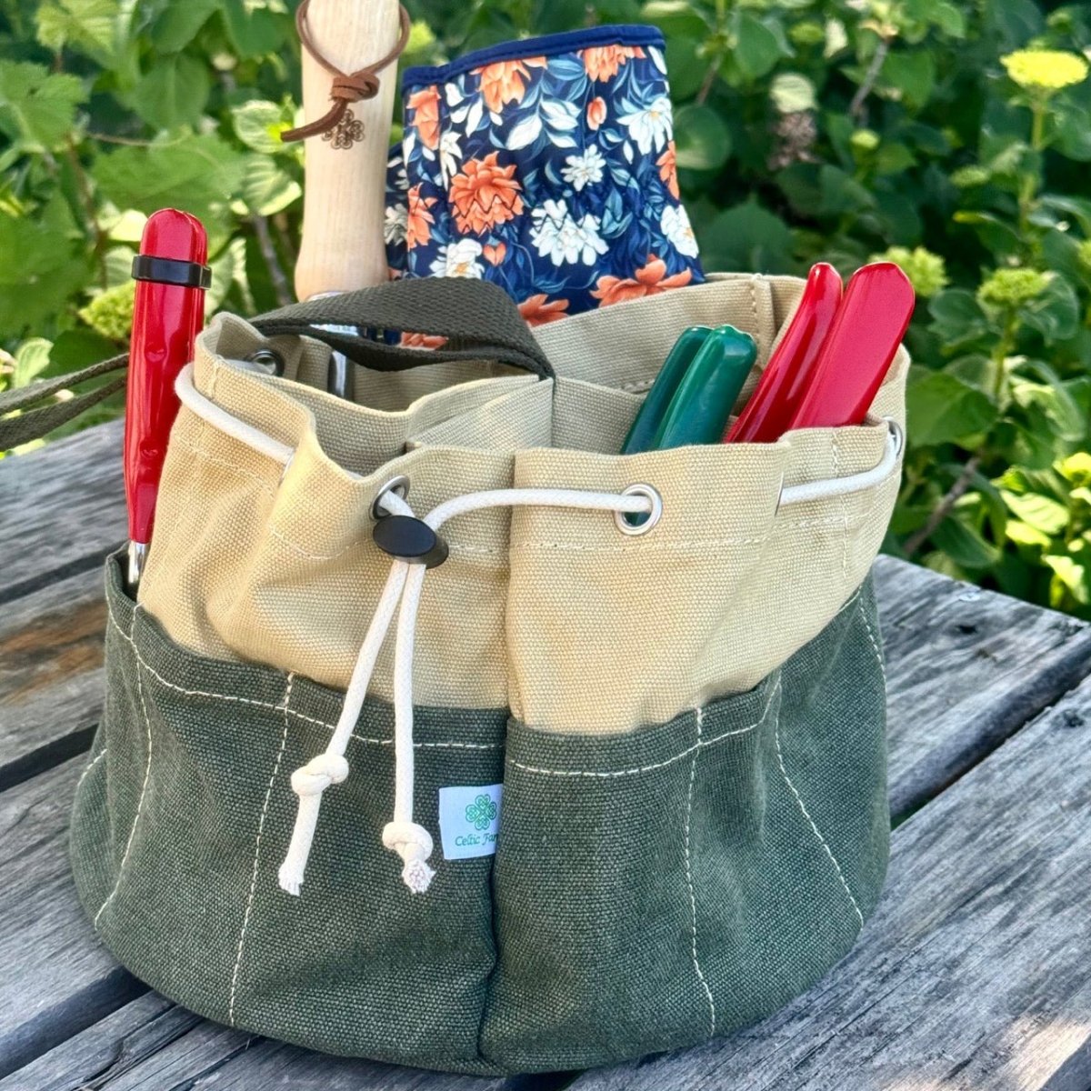 Heavy Waxed Canvas Garden Bucket Bag - Napa Valley Wildflower Co.