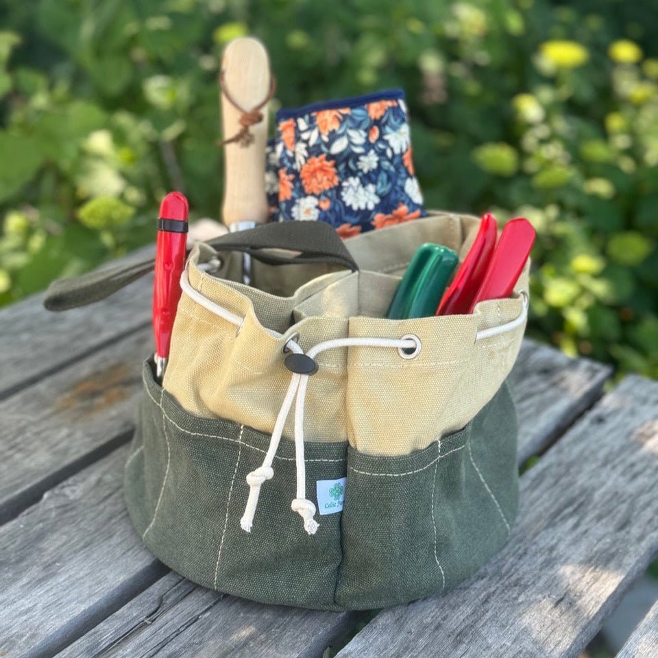 Heavy Waxed Canvas Garden Bucket Bag - Napa Valley Wildflower Co.