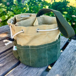 Heavy Waxed Canvas Garden Bucket Bag - Napa Valley Wildflower Co.