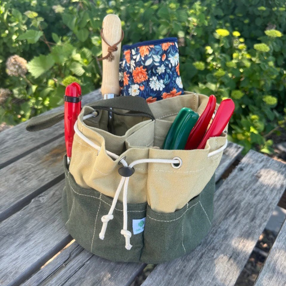 Heavy Waxed Canvas Garden Bucket Bag - Napa Valley Wildflower Co.