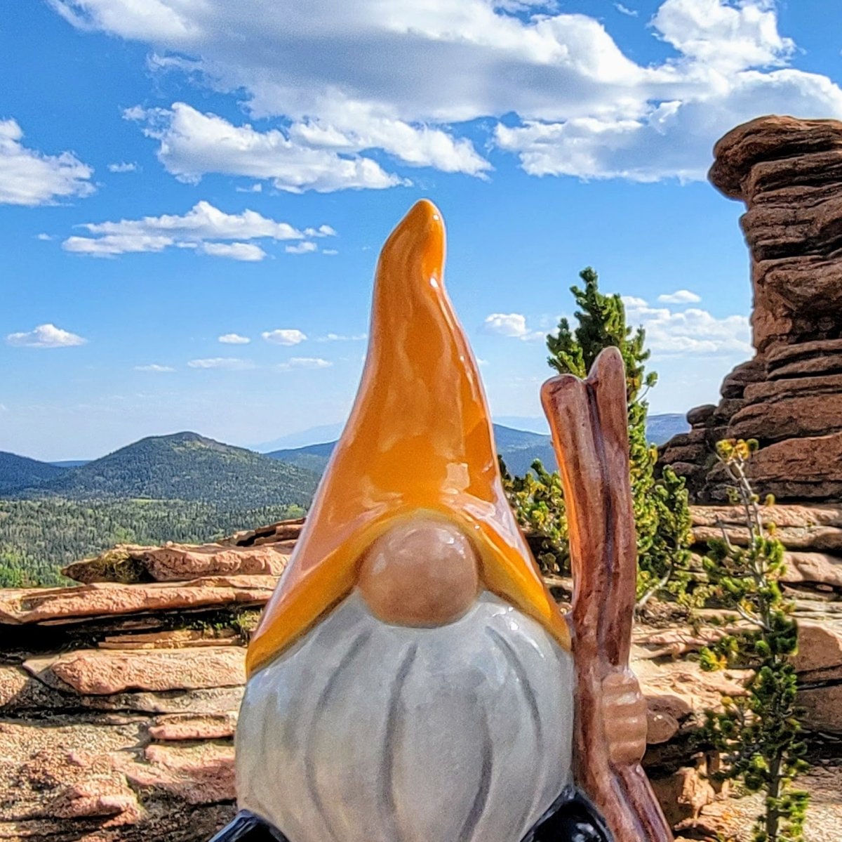 Hiking Gnome Ceramic Watering Spike - Napa Valley Wildflower Co.