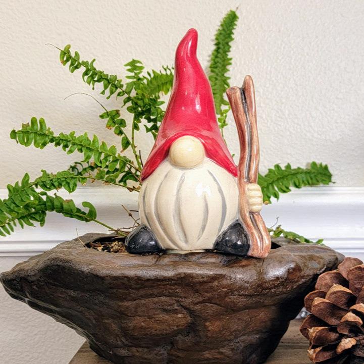 Hiking Gnome Ceramic Watering Spike - Napa Valley Wildflower Co.