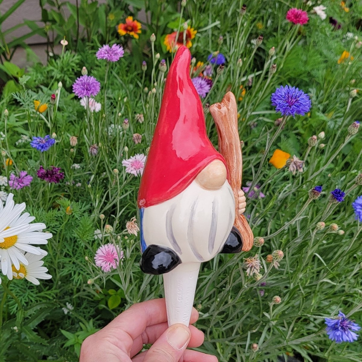 Hiking Gnome Ceramic Watering Spike - Napa Valley Wildflower Co.