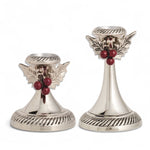 Holly Leaf & Berry Metal Candlesticks | 2 Sizes - Napa Valley Wildflower Co.