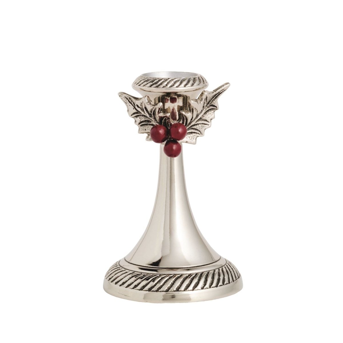 Holly Leaf & Berry Metal Candlesticks | 2 Sizes - Napa Valley Wildflower Co.