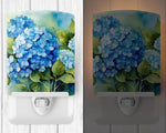 Hydrangeas in Watercolor Ceramic Nightlight - Napa Valley Wildflower Co.