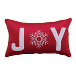 Joy Rectangle Throw Pillow | Red &amp; White Holiday Elegance - Napa Valley Wildflower Co.