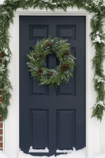 Juniper and Pinecone Mixed Pine Wreath | 24 - Inch Seasonal Accent - Napa Valley Wildflower Co.