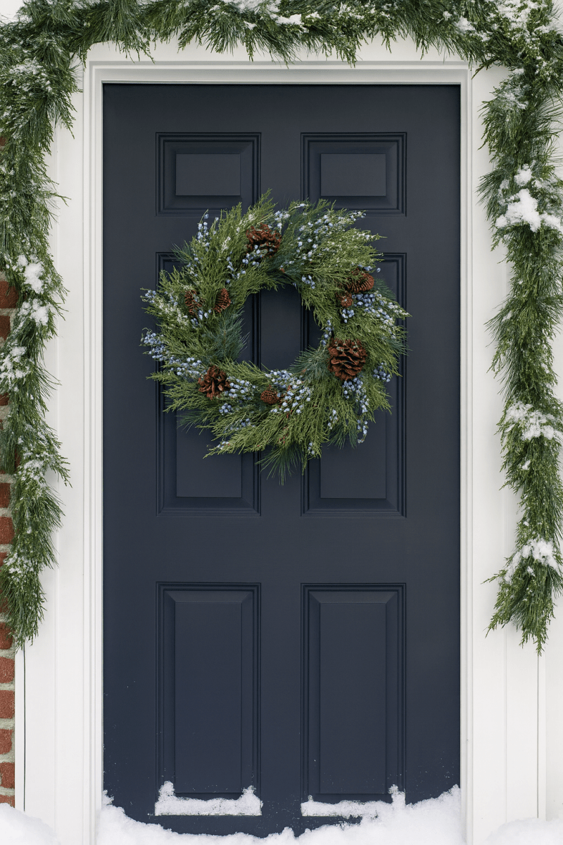 Juniper and Pinecone Mixed Pine Wreath | 24 - Inch Seasonal Accent - Napa Valley Wildflower Co.