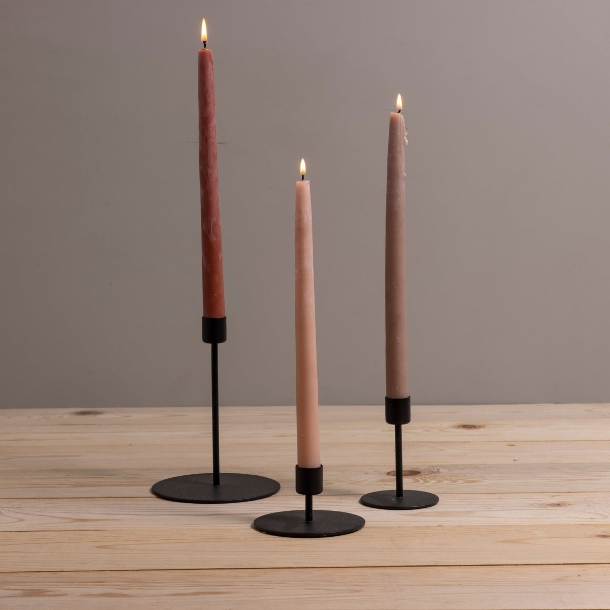 Kent Black Taper Candle Holder, Medium - Napa Valley Wildflower Co.