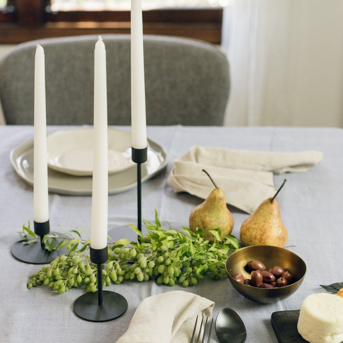 Kent Black Taper Candle Holder, Medium - Napa Valley Wildflower Co.