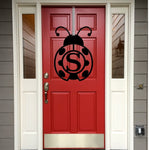 Lady Bug Monogram Door Hanger - Whimsical Spring Charm - Napa Valley Wildflower Co.