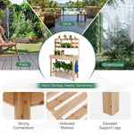 Large Wooden Potting Bench with Sink & Storage – Garden Work Table with Display Rack - Napa Valley Wildflower Co.