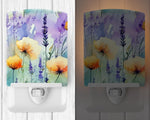 Lavender and Poppy in Watercolor Ceramic Nightlight - Napa Valley Wildflower Co.