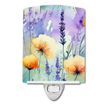 Lavender and Poppy in Watercolor Ceramic Nightlight - Napa Valley Wildflower Co.
