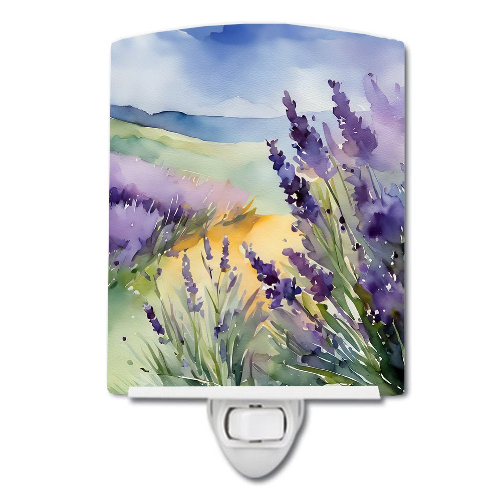 Lavender in Watercolor Ceramic Nightlight (Design A) - Napa Valley Wildflower Co.