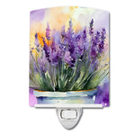 Lavender in Watercolor Ceramic Nightlight (Design B) - Napa Valley Wildflower Co.