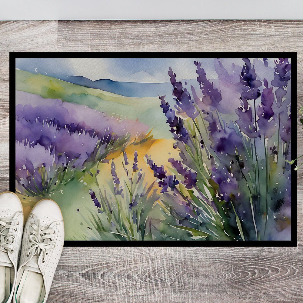 Lavender in Watercolor Doormat 18x27 (Design A) - Napa Valley Wildflower Co.